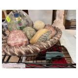 LOT OF DECORATIVE FRUIT CHERUB SQUARE DISH