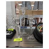 CRYSTAL CANDLE HOLDERS 1 PAIR / 1 ROGASKA
