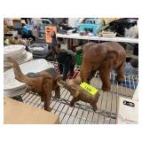 4PC ELEPHANTS WOOD FIGURINES
