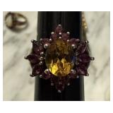 STERLING SILVER GEMSTONE AMETHYST RING