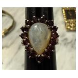 STERLING SILVER GARNET RING