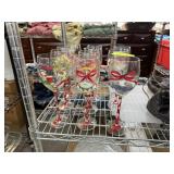 HAND PAINTED THE 12 DAYS OF CHRISTMAS (11) GLASSES