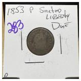 1853 SEATED LIBERTY SILVER DIME