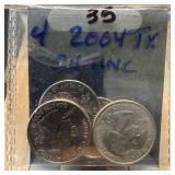 QTY 4 2004 UNC TX STATE QUARTERS