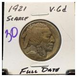 1921 BUFFALO NICKEL FULL DATE
