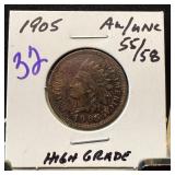 1905 INDIAN HEAD PENNY CENT BETTER