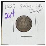 1857 SEATED LIBERTY SILVER DIME