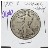 1917 WALKING LIBERTY SILVER HALF DOLLAR