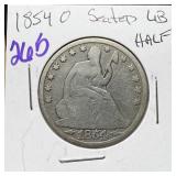 1854-O SEATED LIBERTY SILVER HALF DOLLAR