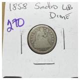 1858 SEATED LIBERTY SILVER DIME