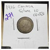 1916 CANADA SILVER 10 CENTS