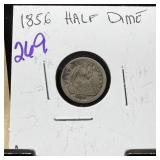 1856 SEATED LIBERTY SILVER HALF DIME