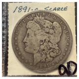 1891-O MORGAN SILVER DOLLAR