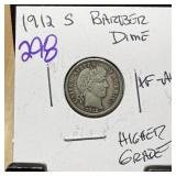 1912-S BARBER SILVER DIME HIGHER GRADE