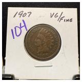 1907 INDIAN HEAD PENNY CENT