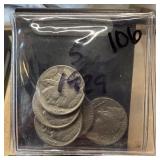 QTY 5 1929 BUFFALO NICKELS