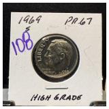 1969-S ROOSEVELT DIME PROOF
