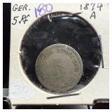 1874-A GERMANY 5 PFENNIG