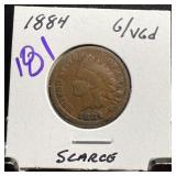 1884 INDIAN HEAD PENNY CENT SCARCE