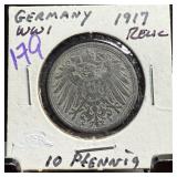 1917 GERMANY 10 PFENNIG