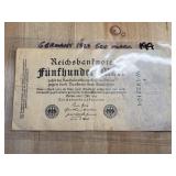1928 GERMANY 500 MARK