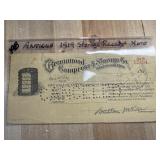 ANTIQUE 1919 COTTON STORAGE RECEIPT