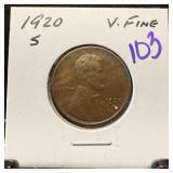 1920-S WHEAT PENNY CENT