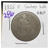 1855-O SEATED LIBERTY SILVER HALF DOLLAR