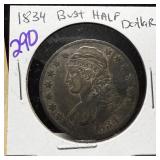 1834 BUST SILVER HALF DOLLAR