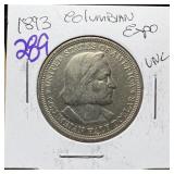 1893 COLUMBIAN EXPO SILVER HALF DOLLAR