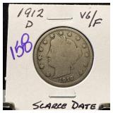 1912-D LIBERTY V NICKEL SCARCE DATE