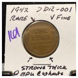 1942 WHEAT PENNY CENT DDR-001 RARE