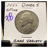 1955-D/S JEFFERSON NICKEL RARE VARIETY