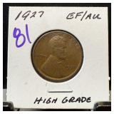 1927 WHEAT PENNY CENT HIGH GRADE