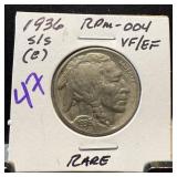 1936-S/S BIFFALO NICKEL RARE RPM-004
