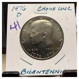 1976-D UNC BICENTENNIAL JFK HALF DOLLAR