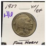 1927 BUFFALO NICKEL FULL HORN