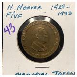 1929-33 HERBERT HOOVER MEMORIAL TOKEN