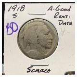 1918-S BUFFALO NICKEL SCARCE