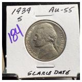 1939-S JEFFERSON NICKEL SCARCE DATE