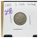 1868 3 CENT NICKEL BETTER