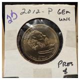 2012 GEM UNC CHESTER A ARTHUR UNC DOLLAR COIN