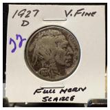 1927-D BUFFALO NICKEL FULL HORN