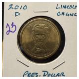 2010-D LINCOLN PRESIDENTIAL DOLLAR UNC