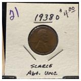 1938-D WHEAT PENNY CENT BETTER