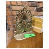 PAIR OF BRASS BOOKENDS