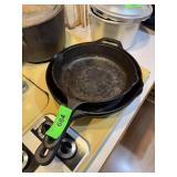 COLLECTION OF 3 CAST IRON SKILLETS