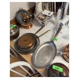 LOT OF COPPER COOKWARE / PANS