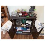 PRETTY WOOD CABINET W CONTENTS