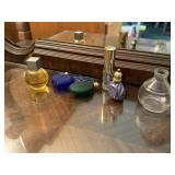 LOT OF MIXED PERFUME BOTTLES / BARRETTES